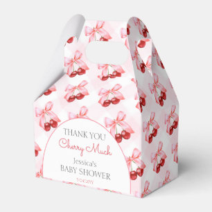 Cherry on Top Rosa Bow Baby Shower Tack Presentaskar