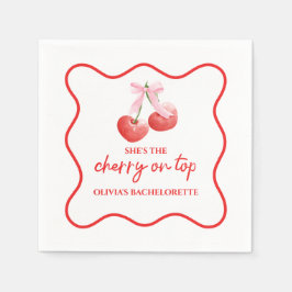 Cherry on Top Rosa Bow Bachelorette Pappersservett