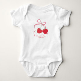 Cherry on Top Rosa Bow Birthday Bodykostym T Shirt