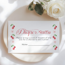 Cherry on top Rosa Bow Diaper raffle biljett Tilläggskort