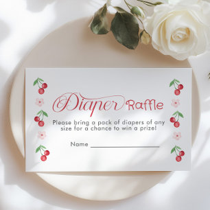 Cherry on top Rosa Bow Diaper raffle biljett Tilläggskort