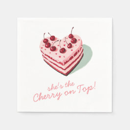 Cherry on Top Rosa Heart Cake Möhippa Pappersservett