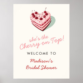 Cherry on Top Rosa Heart Cake Möhippa Poster