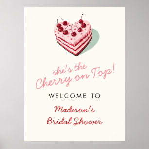 Cherry on Top Rosa Heart Cake Möhippa Poster