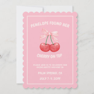 Cherry on Top Sweet Bow Bachelorette-inbjudan Inbjudningar