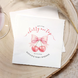 Cherry On Top Sweet Coquette Girl Baby Shower Pappersservett
