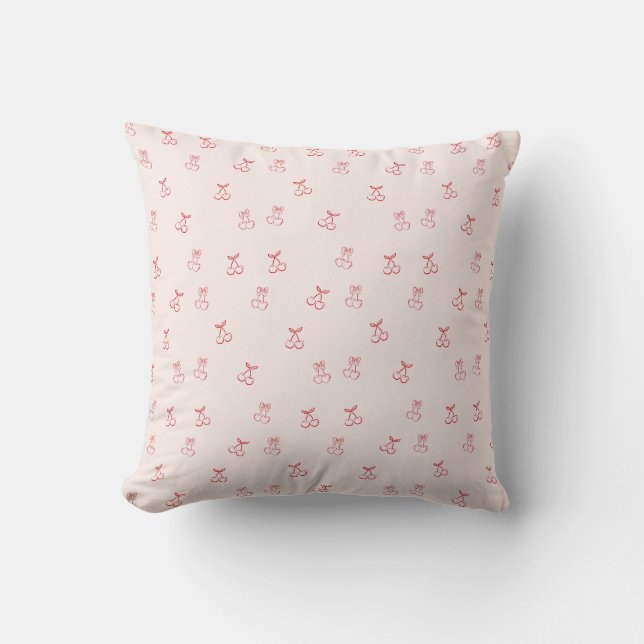  Cherry Outline Minimalism Throw Pillow Kudde (Framsida)