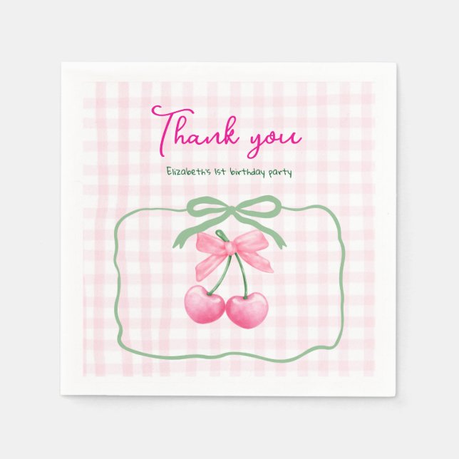 Cherry på första populärdagen pappersservett (Framsidan)