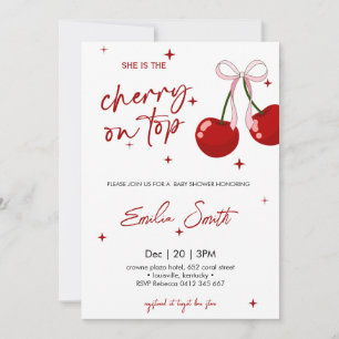 Cherry på Top Baby-duschinbjudan Inbjudningar