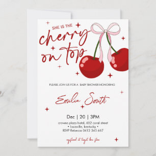 Cherry på Top Baby-duschinbjudan Inbjudningar
