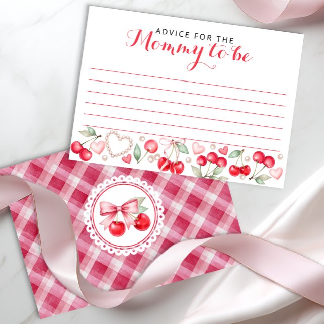 Cherry på Top Baby Shower Adapter Anteckningskort (Mommy to be Advice card)