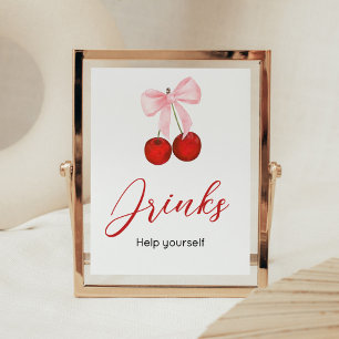 Cherry på Top Baby Shower Drinks Poster