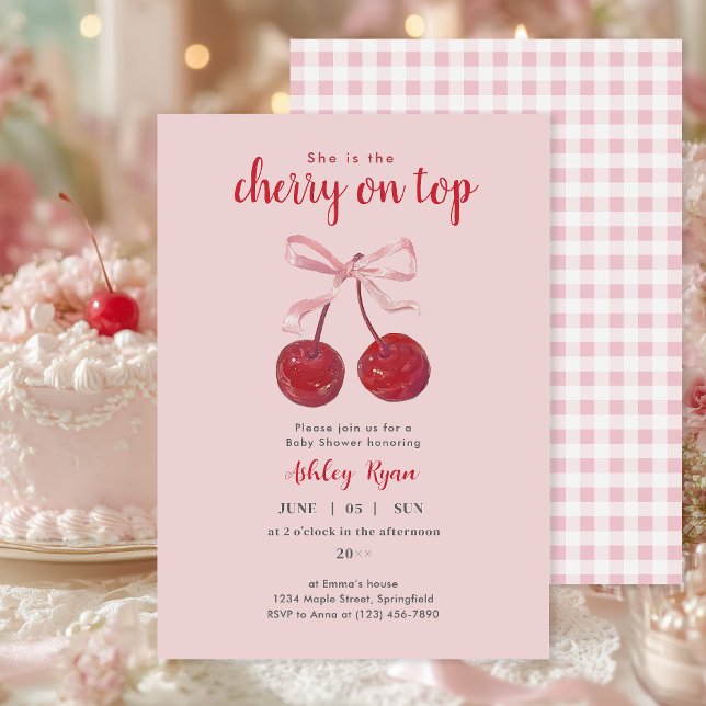 Cherry på Top Baby Shower-inbjudan Inbjudningar (Skapare uppladdad)