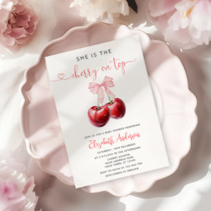 Cherry på Top Baby Shower Inbjudningar