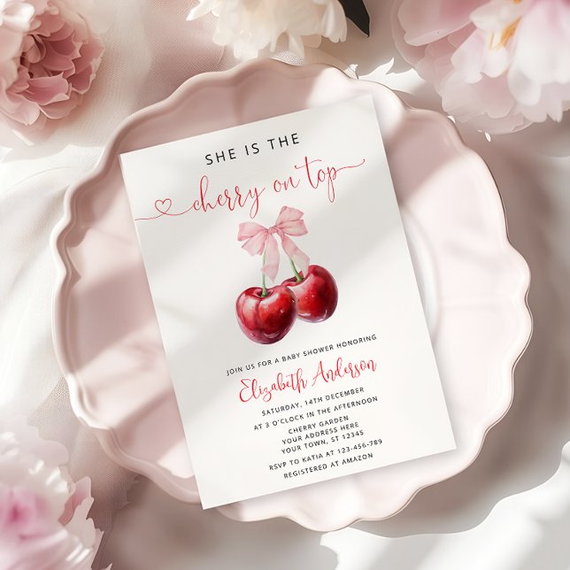 Cherry på Top Baby Shower Inbjudningar (Skapare uppladdad)