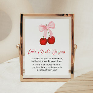 Cherry på Top Baby Shower Late Night Diaper Poster
