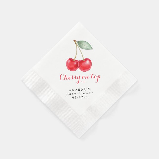Cherry på Top Baby Shower Napkin Pappersservett (Hörn)