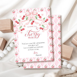 Cherry på Top Baby Shower Tack Kort