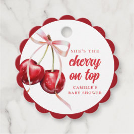 Cherry på Top Girl Baby Shower Gåvor Etiketter