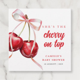Cherry på Top Girl Baby Shower Gåvor Etiketter