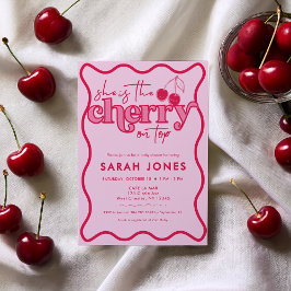 Cherry på Top Girl Baby Shower-inbjudan Inbjudningar