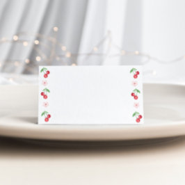Cherry på top Rosa Baby Shower food Placeringskort