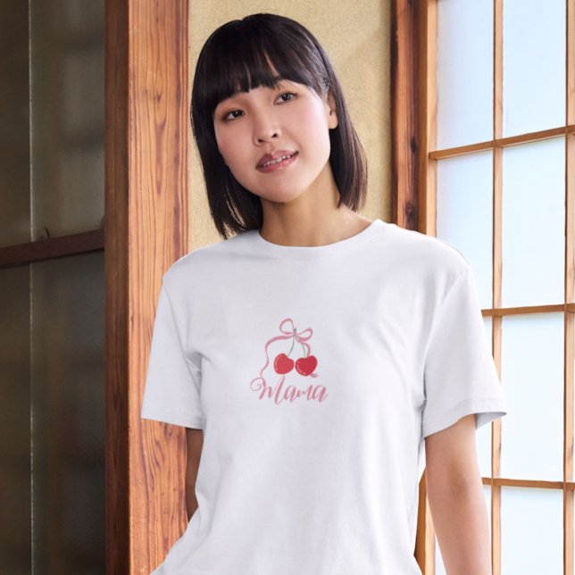 Cherry på Top Rosa Bow Baby dusch Parent T-shirt (Skapare uppladdad)