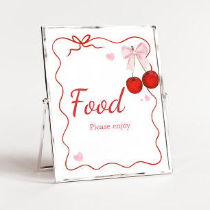 Cherry på Top Rosa Bow Baby Shower Food Poster