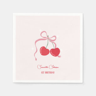 Cherry på Top Rosa Bow Babydusch Pappersservett