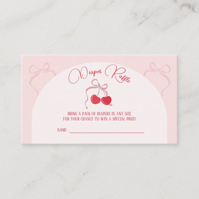 Cherry på Top Rosa Bow Babydusch Tilläggskort (Framsida)