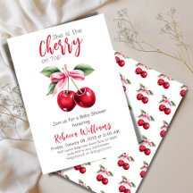 Cherry på Top Rosa Bow Girl Baby Shower