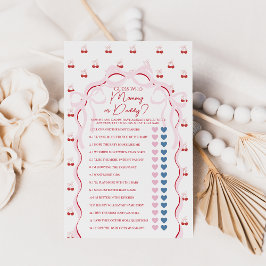 Cherry på Top Rosa Bow Red Baby Shower Game