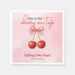 Cherry på Top Rosa Girl Baby Shower Pappersservett