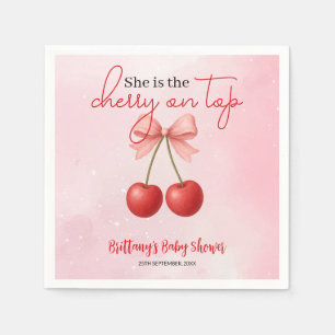 Cherry på Top Rosa Girl Baby Shower Pappersservett