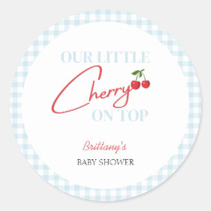 Cherry på Top Tartan Play Baby Shower Runt Klistermärke