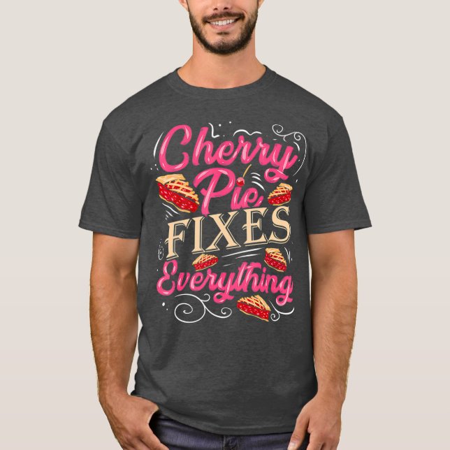 Cherry Paj åtgärdar allt bakverk Chef Baker T Shirt (Framsida)