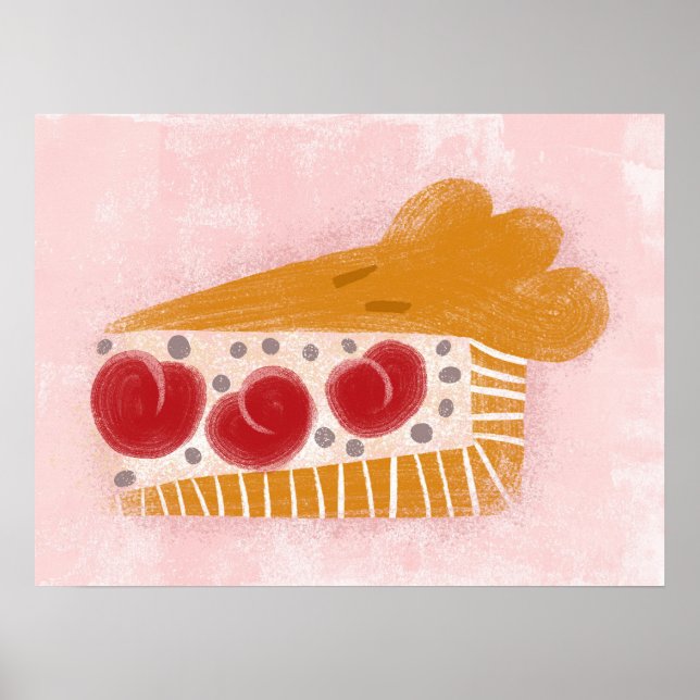 Cherry Paj Slice Poster Wall Art Art (Framsidan)