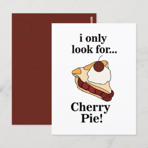 Cherry Paj Sweet Funny Vykort