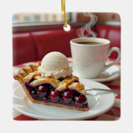 Cherry Paj, Vanilla Ice Cream & Coffee Julgransprydnad Keramik