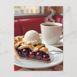Cherry Paj, Vanilla Ice Cream & Coffee Vykort