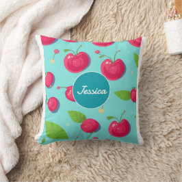 Cherry Pastel Colorful Personlig Mönster Kudde