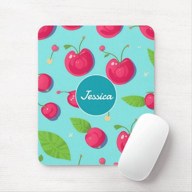 Cherry Pastel Colorful Personlig Mönster Musmatta (Med mus)