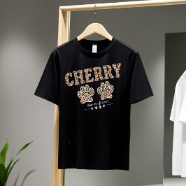 Cherry Paw Print T-Shirt - Djurälskare Tee