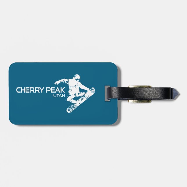 Cherry Peak Resort Utah Snowboardåkare Bagagebricka (Baksida Vågrät)