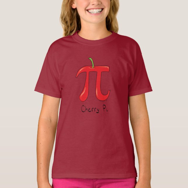 Cherry Pi Cute Math Pi Day Barn Girl's T-Shirt (Framsida)