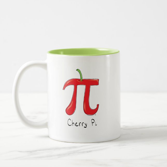 Cherry Pi Cute Math Pi Day Coffee Mugg (Vänster)
