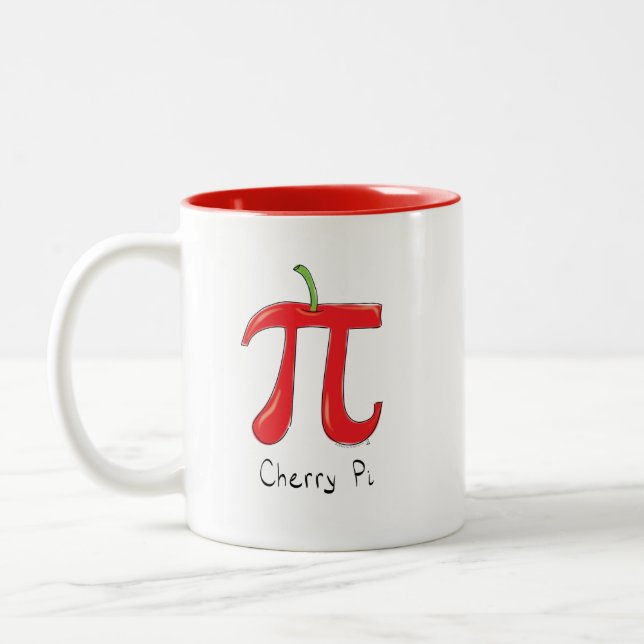 Cherry Pi Cute Math Pi Day Coffee Mugg (Vänster)