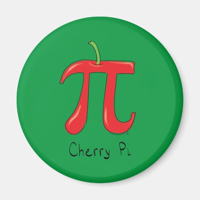 Cherry Pi Cute Math Pi Day Magnet (Framsidan)