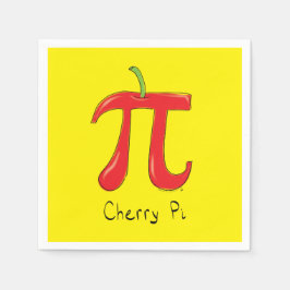Cherry Pi Cute Math Pi Day Party Napkins Pappersservett