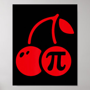 Cherry Pi Day Funny Math Nerd Paj Teacher 3.14 Poster